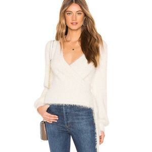 Cupcakes and Cashmere beige wrap sweater top long sleeve size small New With Tag